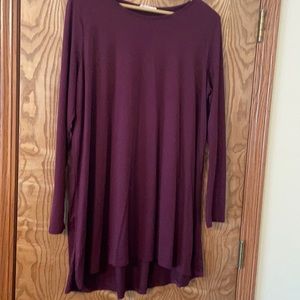 Burgundy Tunic with animal print patches XL